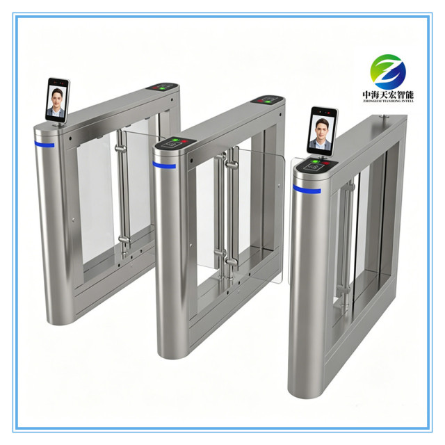 Half Waist Stainless Steel Speed Gate Turnstile with Card Reader Access Control