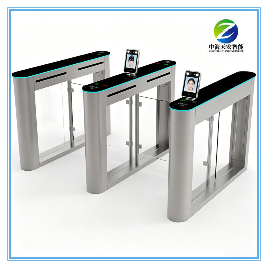Half Waist Stainless Steel Speed Gate Turnstile with Card Reader Access Control