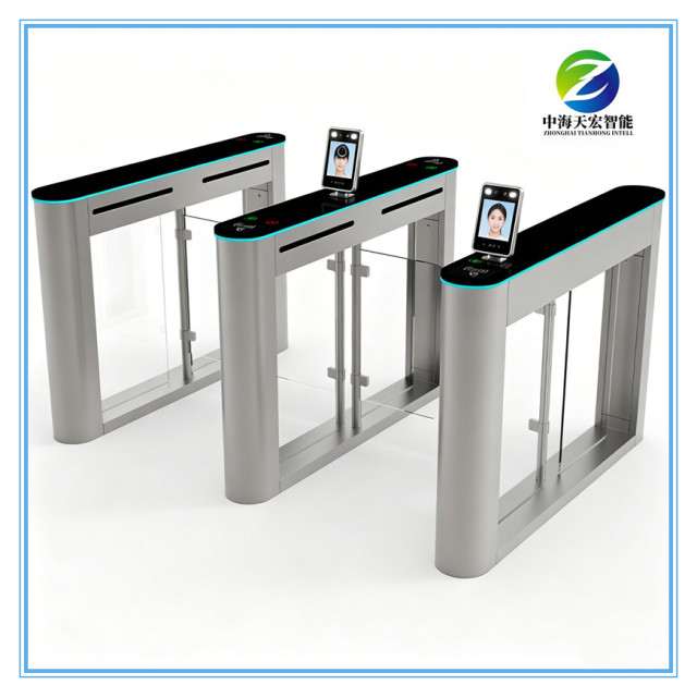 Half Waist Stainless Steel Speed Gate Turnstile with Card Reader Access Control