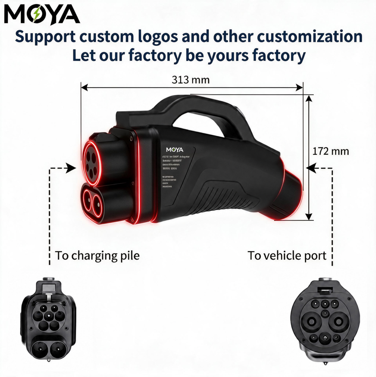 CCS2 to GB/T Adapter for EV Fast Charging, 300A 1000V Connector