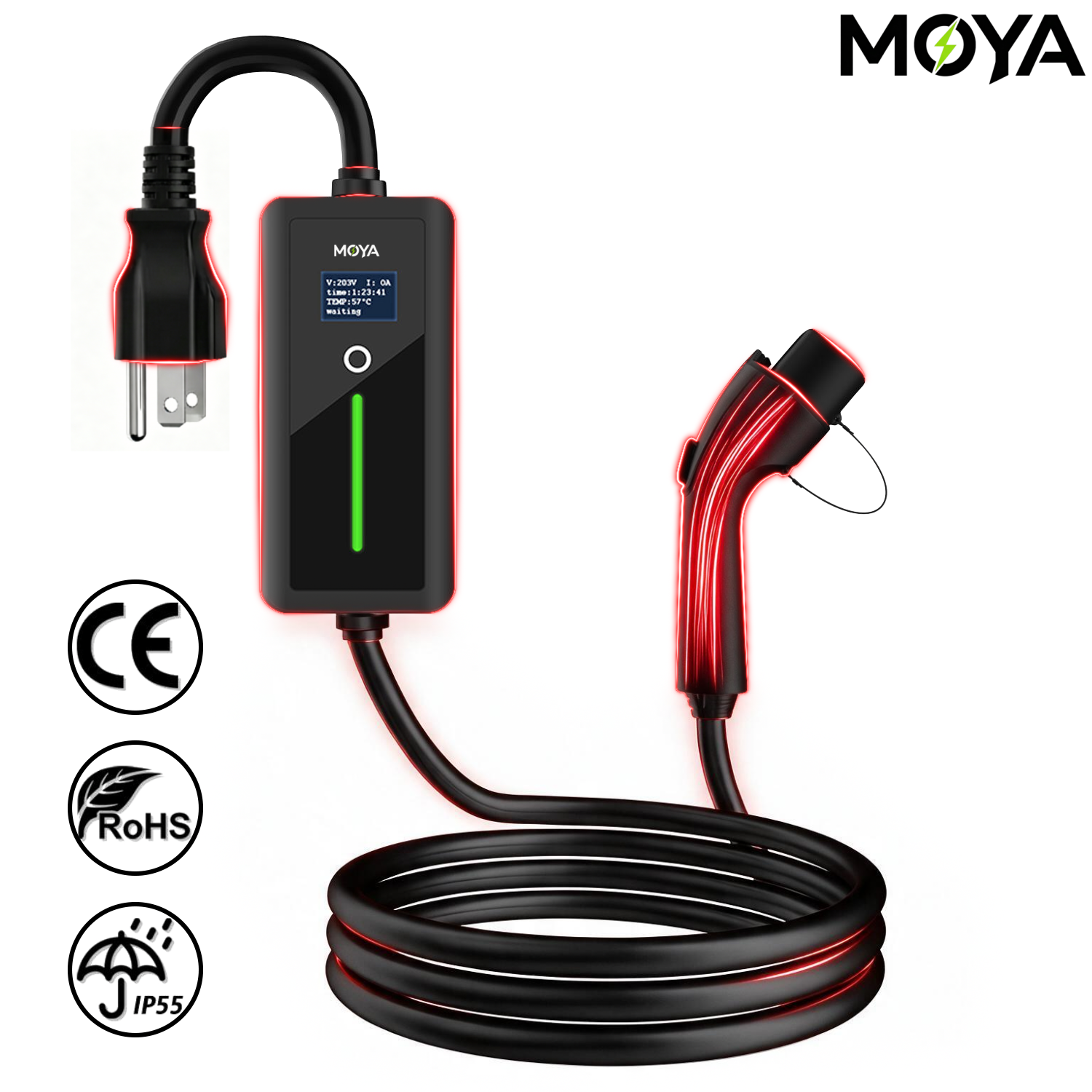 New Portable GBT EV Charger with NEMA 5-15 Plug 15A Adjustable Level 1 EVSE 3.5kW for Chinese Cars