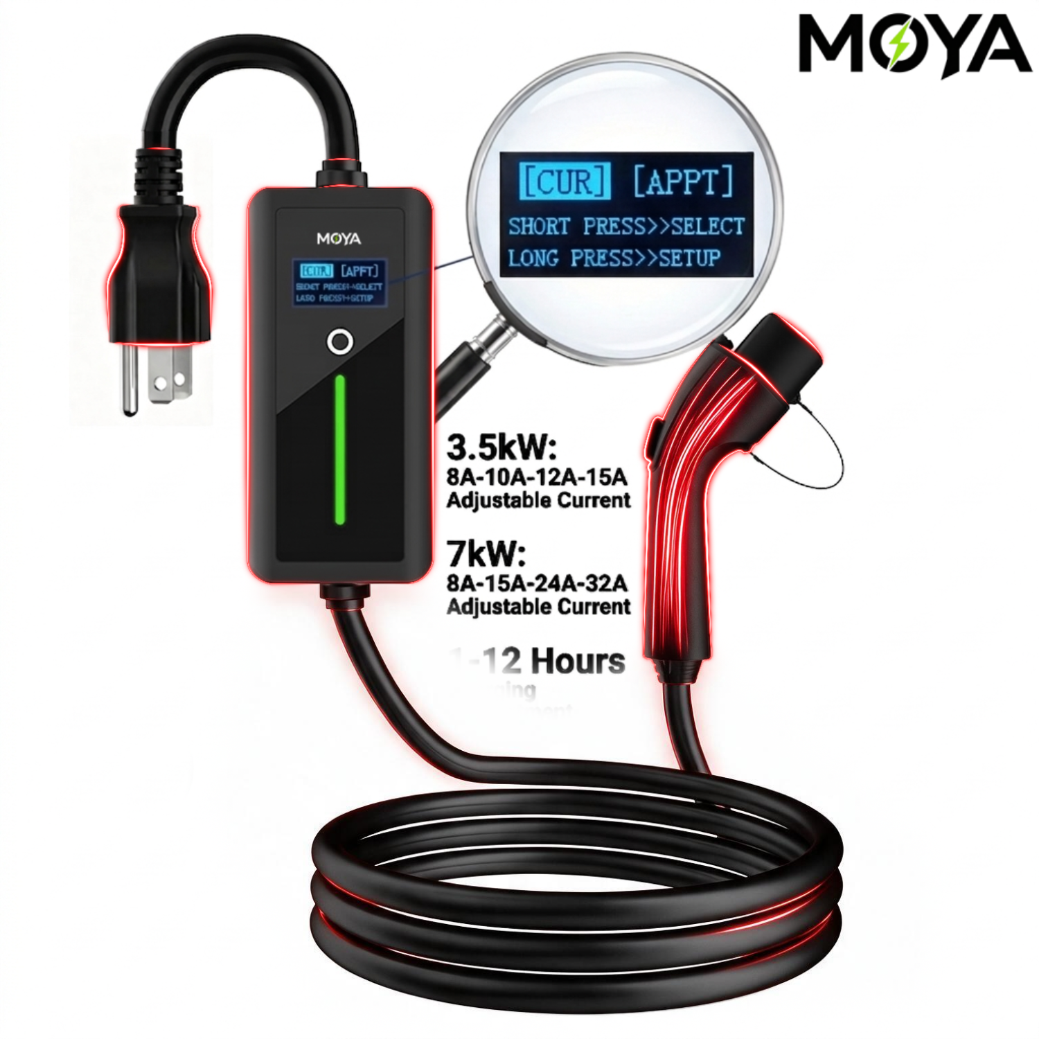New Portable GBT EV Charger with NEMA 5-15 Plug 15A Adjustable Level 1 EVSE 3.5kW for Chinese Cars
