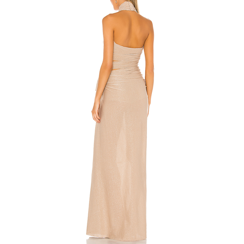 Hollow halter and waist Prom Dress