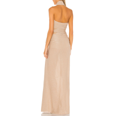 Hollow halter and waist Prom Dress