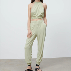 Flowing joggers & flowing halter top