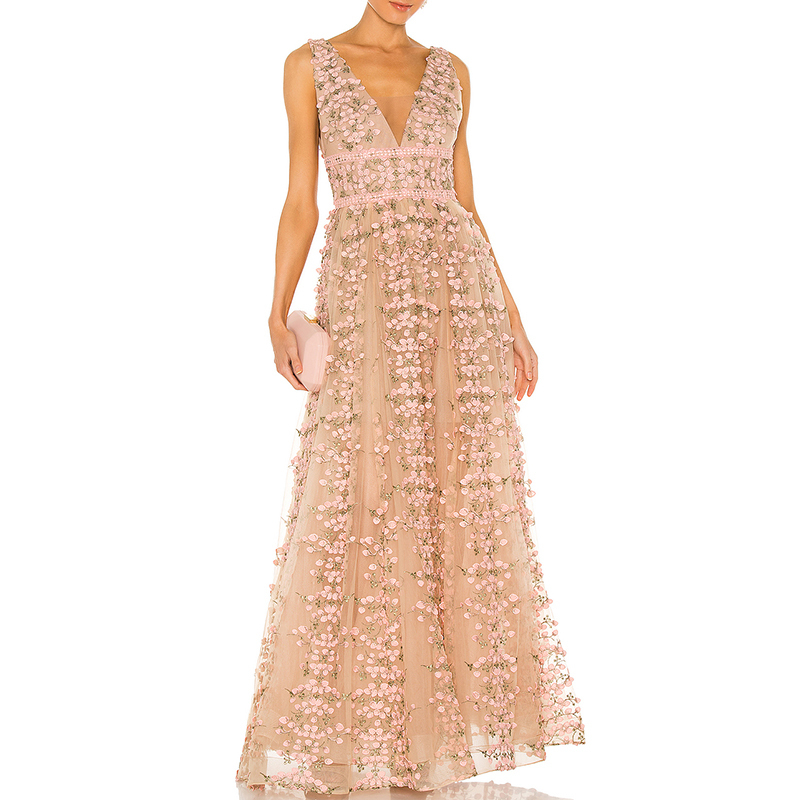 Flower long dress