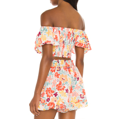 Button Ruffle Top & Ruffle Hem Short