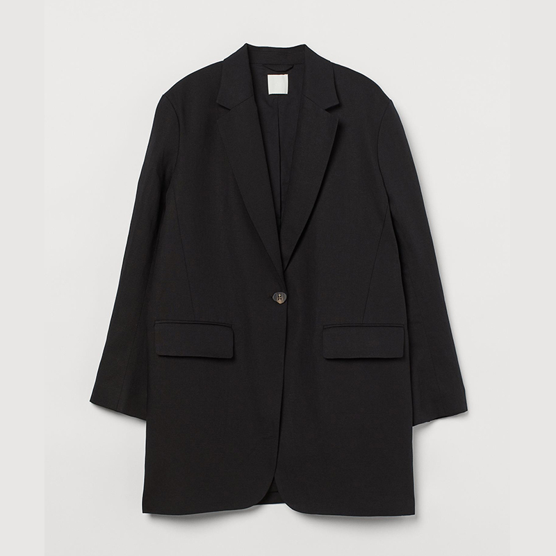 Oversized linen-blend jacket