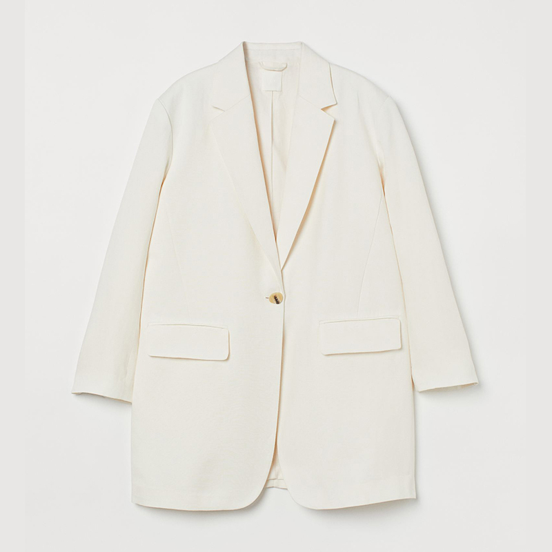 Oversized linen-blend jacket