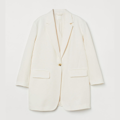 Oversized linen-blend jacket