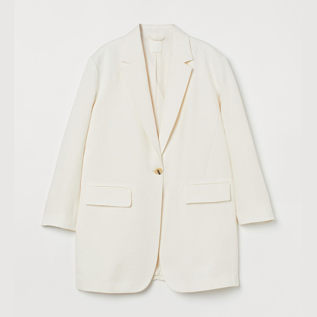 Oversized linen-blend jacket