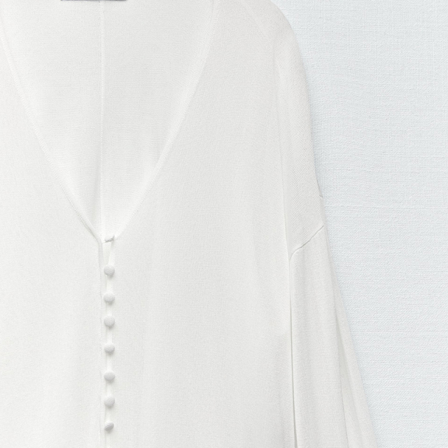 Knit semi-sheer blouse