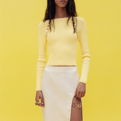 Knit sweater with buttons