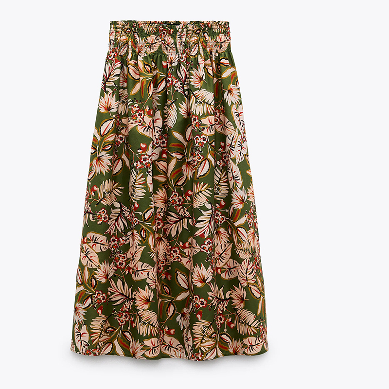 Printed midi skirt