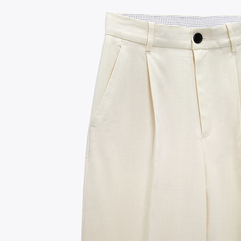Masculine wide-leg trousers