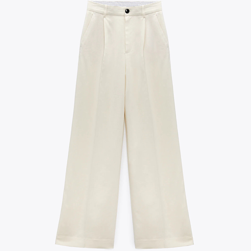 Masculine wide-leg trousers