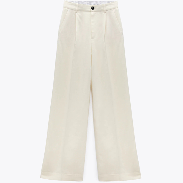 Masculine wide-leg trousers