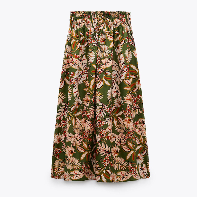 Printed midi skirt