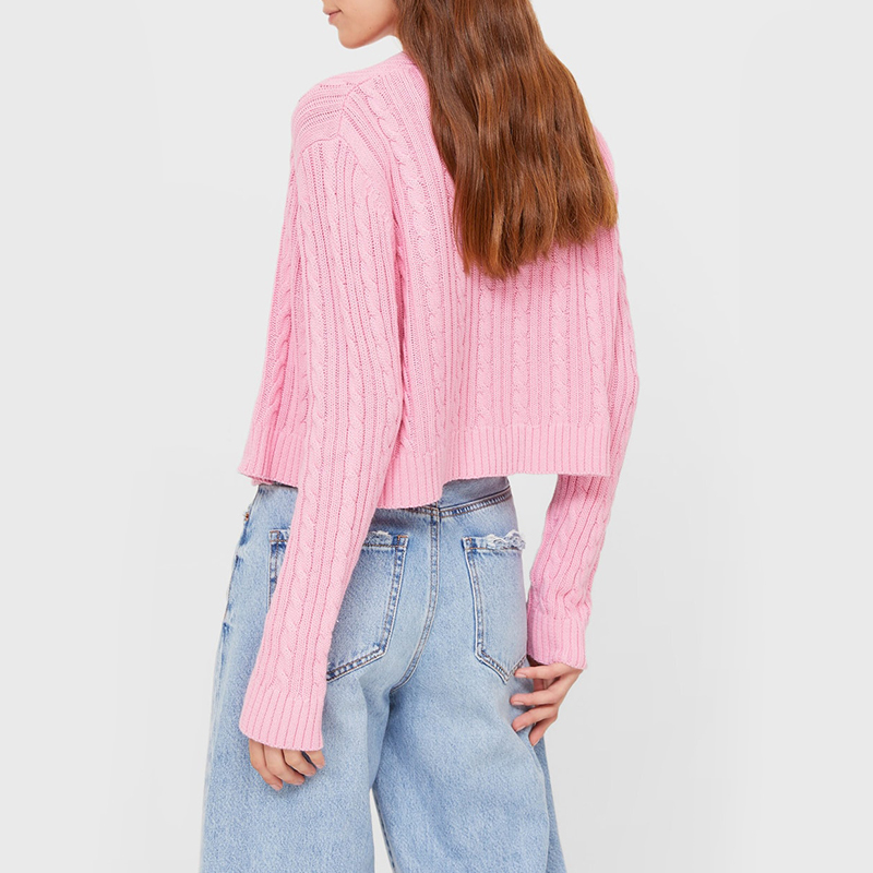 Striped knitted cotton cardigan