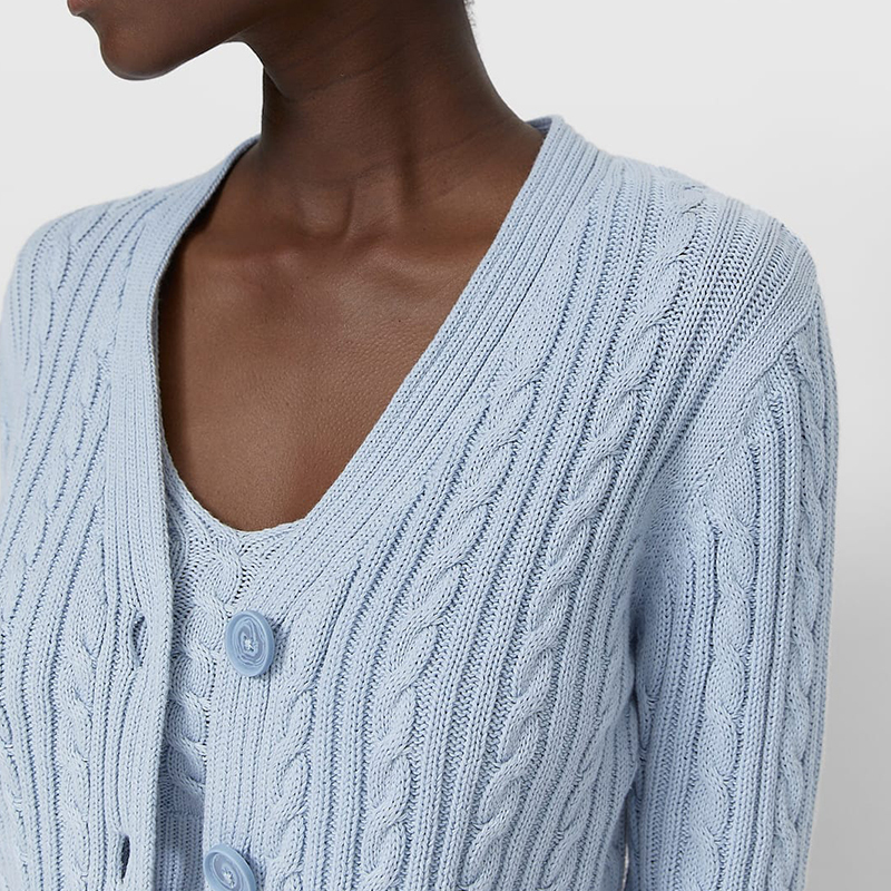 Striped knitted cotton cardigan