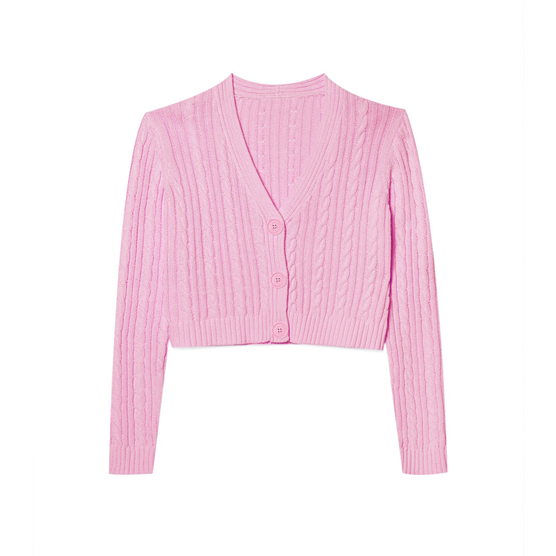 Striped knitted cotton cardigan