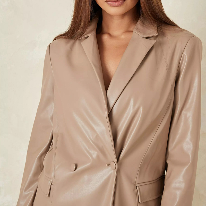 faux leather blazer