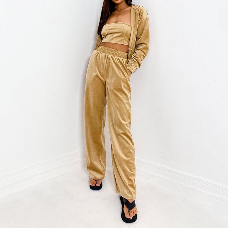 velour zip through hooded jacket