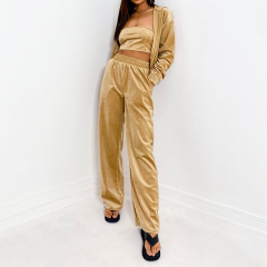 velour zip through hooded jacket