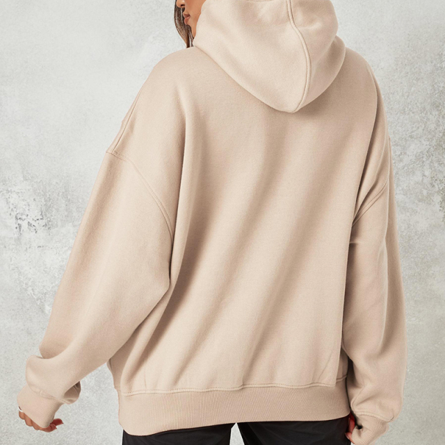 seam detail rib hem hoodie