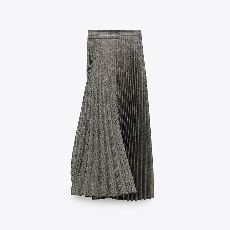 Pleated plaid skirt