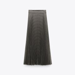 Pleated plaid skirt