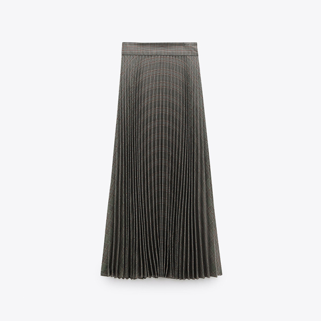 Pleated plaid skirt