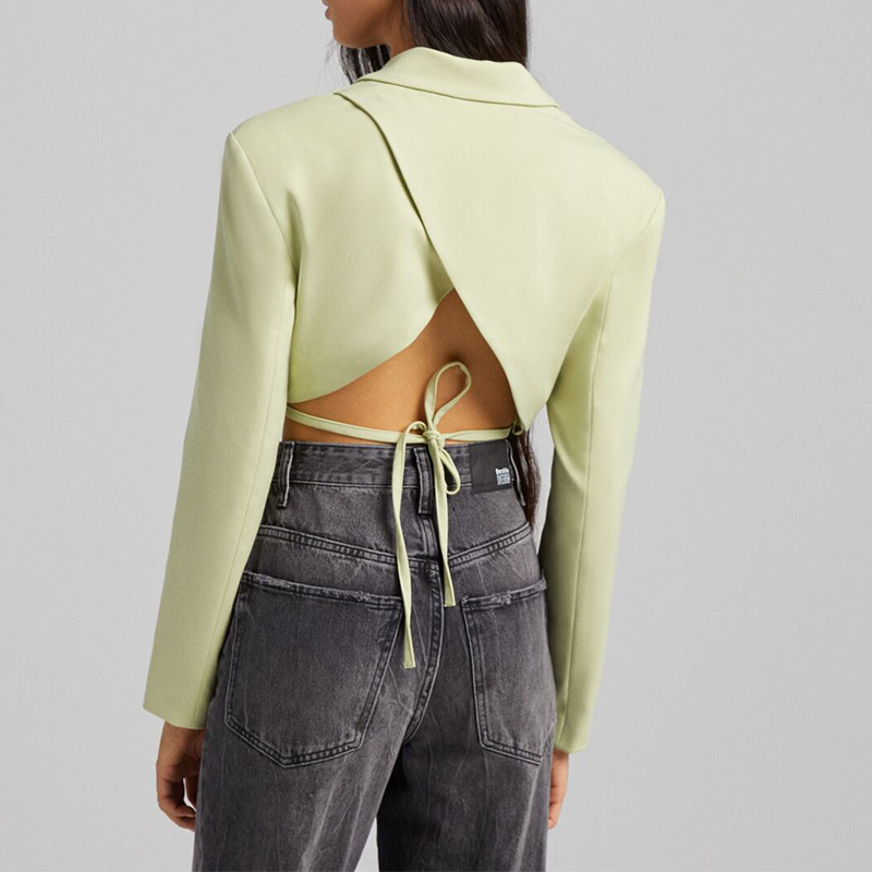 Short blazer with straps