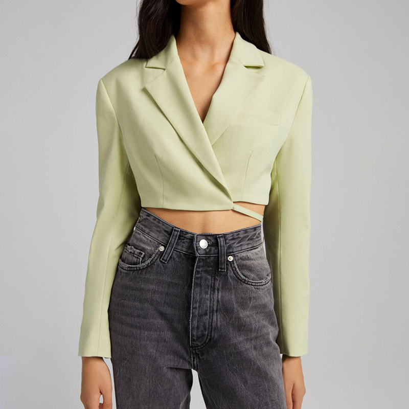 Short blazer with straps