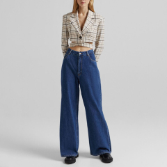 Short check blazer