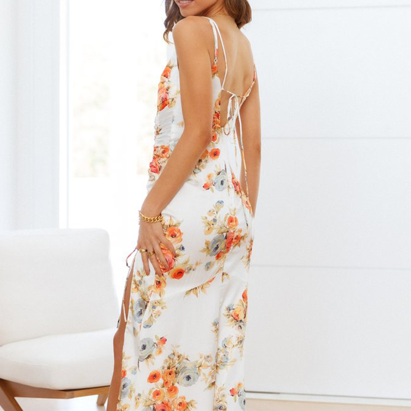 BOUQUETS OF FUN MIDI DRESS WHITE