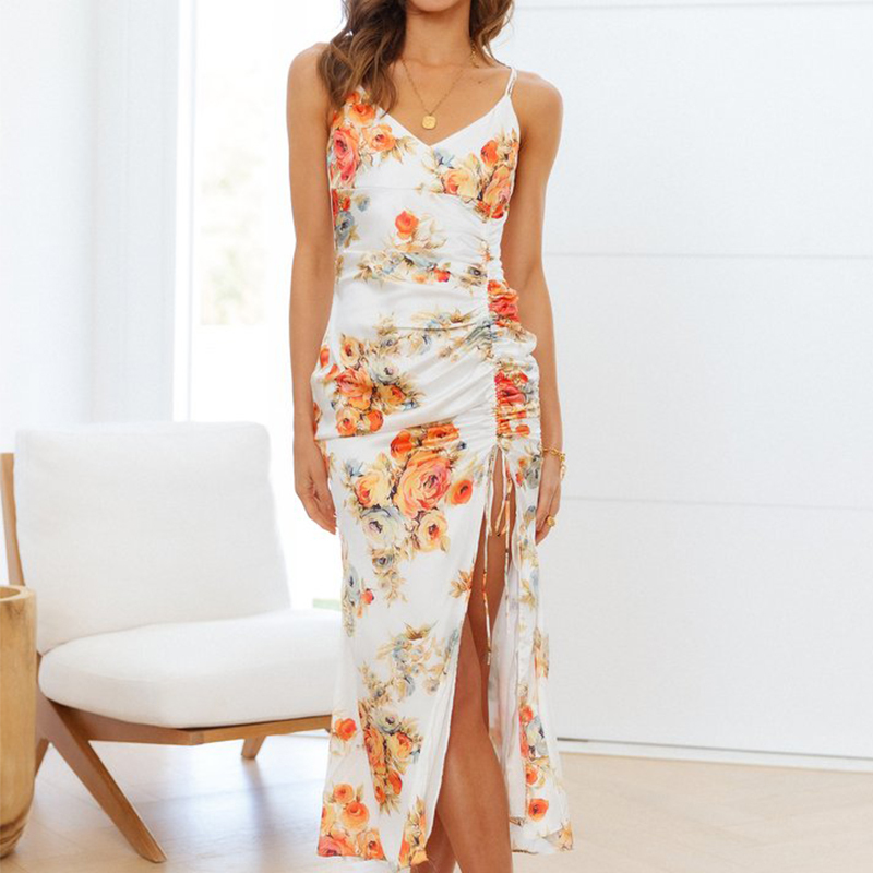 BOUQUETS OF FUN MIDI DRESS WHITE
