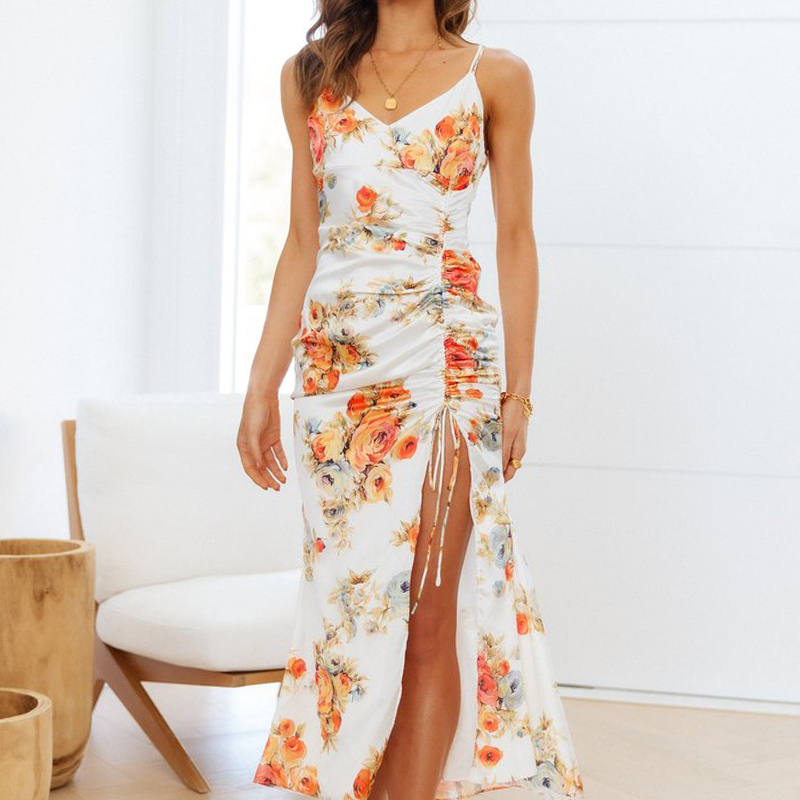BOUQUETS OF FUN MIDI DRESS WHITE