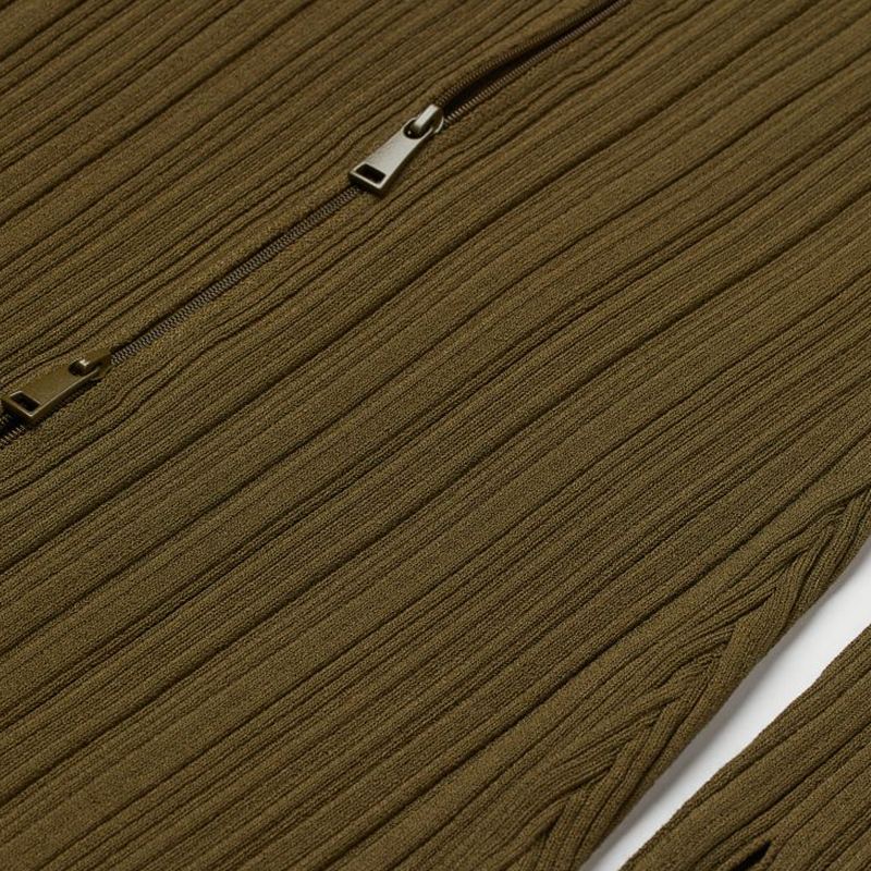 Ribbed polo-neck dress