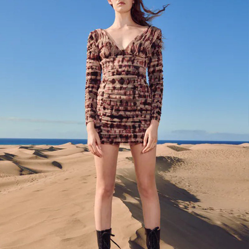 Pleated tulle dress