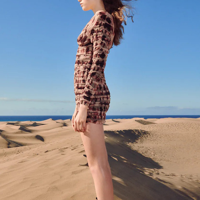 Pleated tulle dress