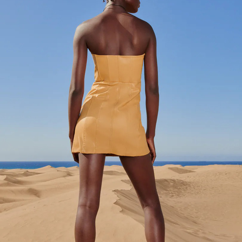 Faux leather dress