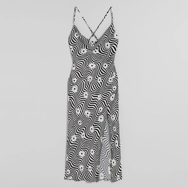 Mid-length satin dress