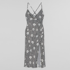 Mid-length satin dress