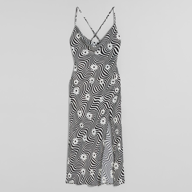 Mid-length satin dress