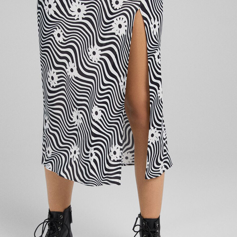 Mid-length satin dress