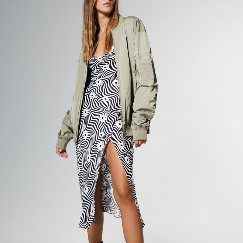 Mid-length satin dress