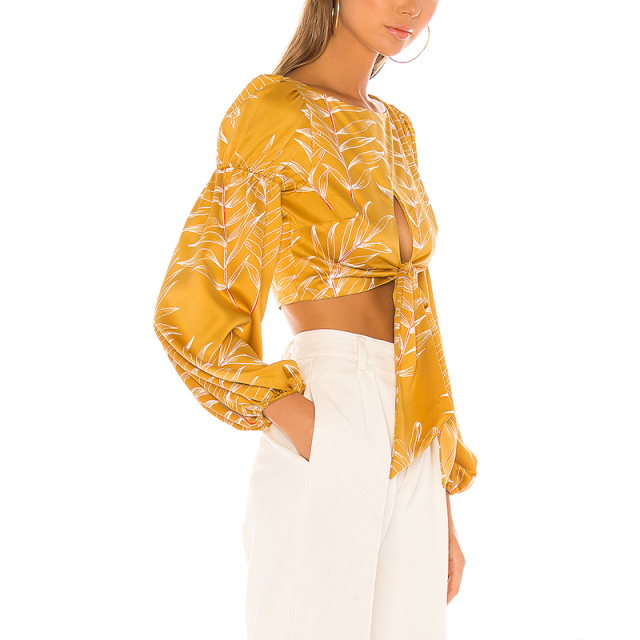 Gold tropical top