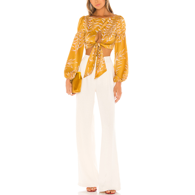 Gold tropical top