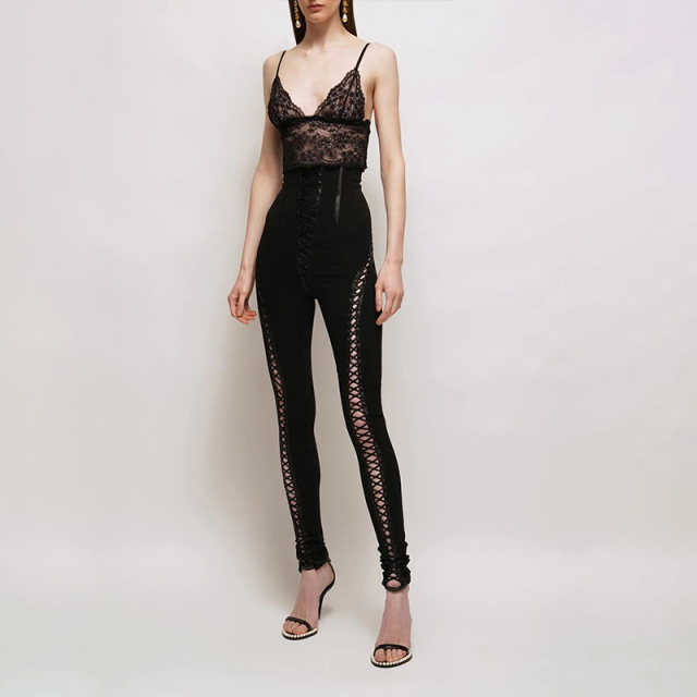 Lace-up pants